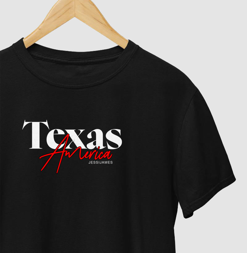Camiseta preta "Texas America 2" jessijames®