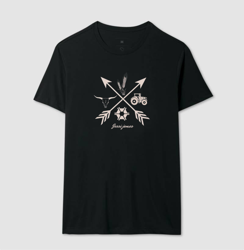 Camiseta preta "Direction agro" jessijames®