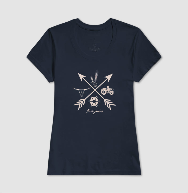 Camiseta preta "Direction agro" jessijames®