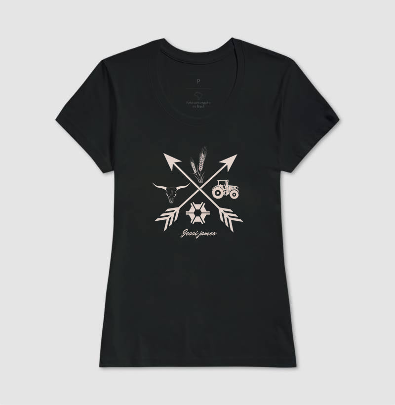 Camiseta preta "Direction agro" jessijames®