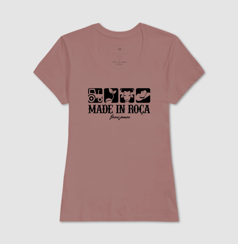 Camiseta verde "Made in roça" jessijames®
